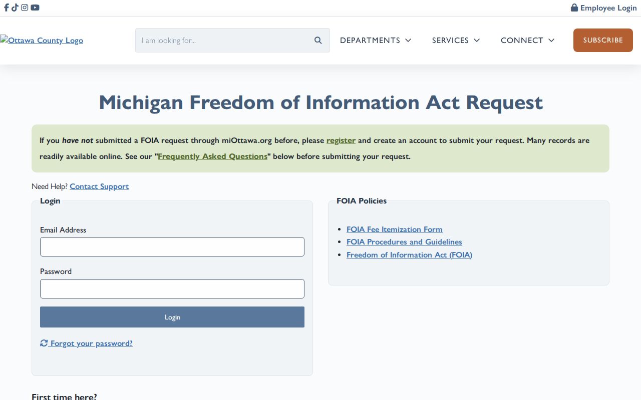 Holland Township residents directory Ottawa County FOIA portal